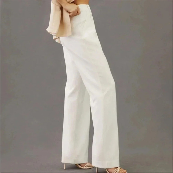NWT Favorite Daughter Shortie Favorite Pant Wide Leg Trouser Ivory 12P Petite - Picture 4 of 15